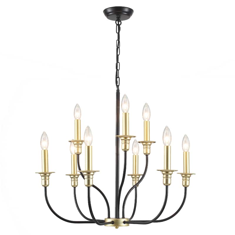 9-Light Candlestick Farmhouse Chandelier for Bedroom Living Room Staircase