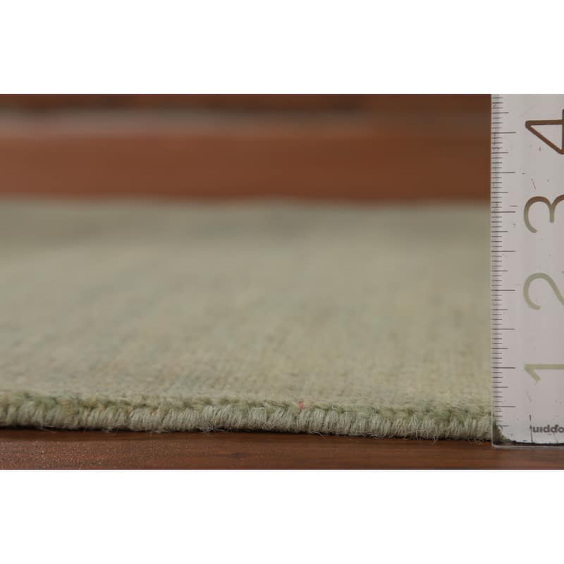 Hand Knotted Oriental 100% Wool Carpet Modern Modern Green Gabbeh Area Rug - 4' 9'' X 3' 2''