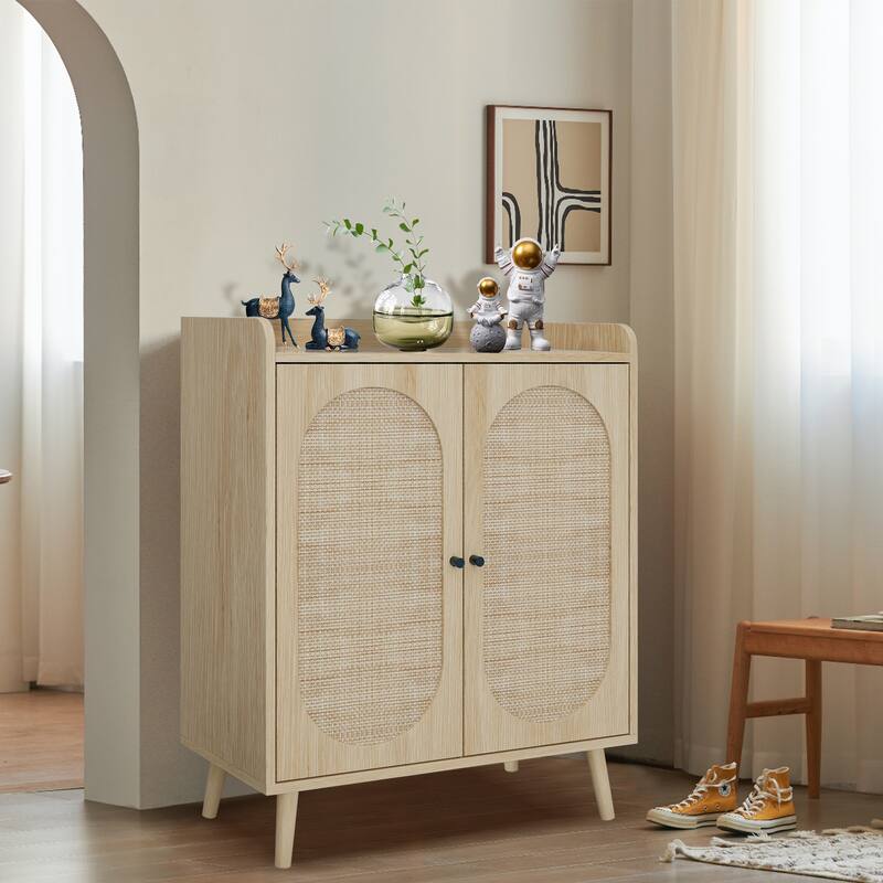 4-Tier 16 Pairs Shoe Storage Cabinet With Doors