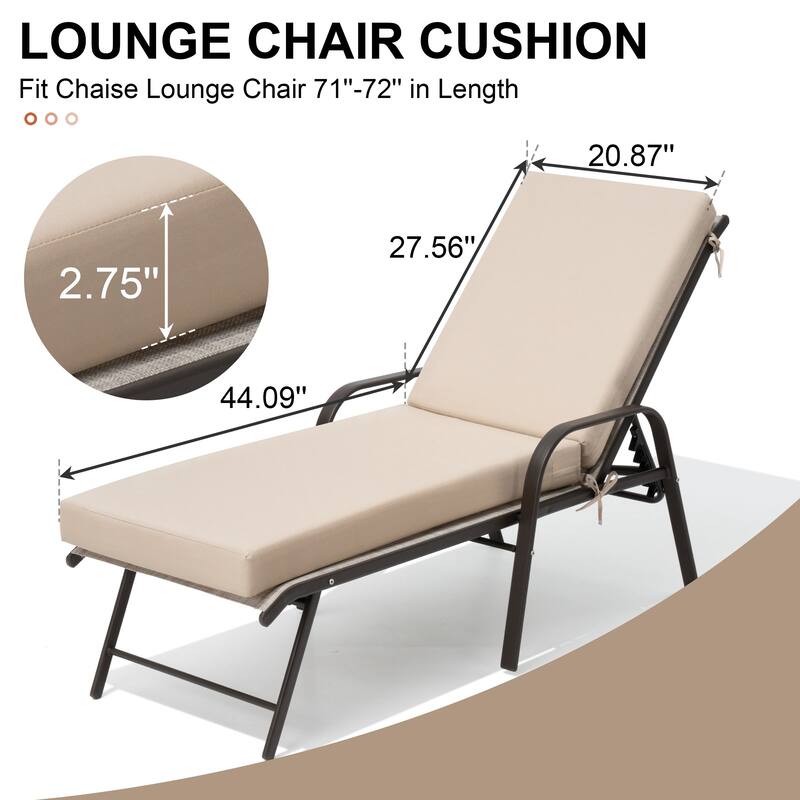 Outdoor Patio Chaise Lounge Chair Cushion