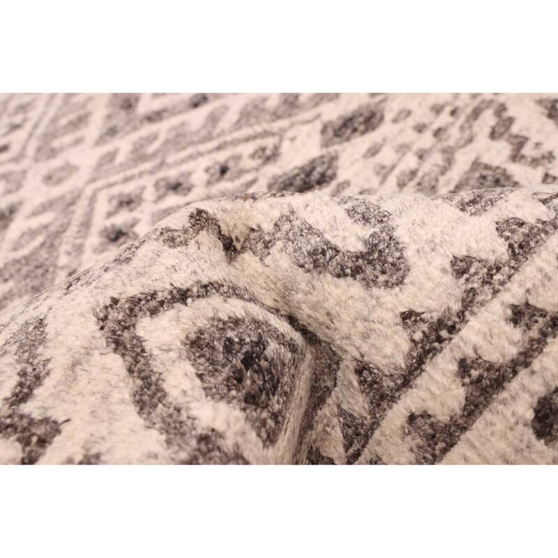 ECARPETGALLERY Hand-knotted Tangier Light Grey Wool Rug - 5'11 x 8'8