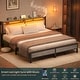preview thumbnail 69 of 94, Farmhouse Wood Platform Bed Frame with Charged Station and LED Lights