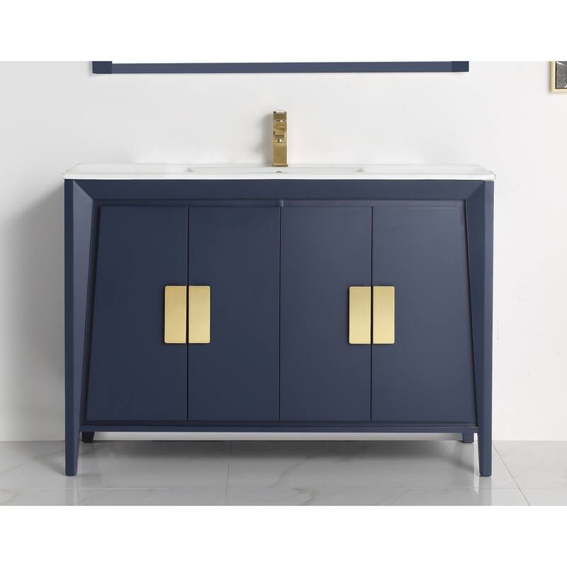 48" Larvotto Light Wheat Color Modern Bathroom Sink Vanity