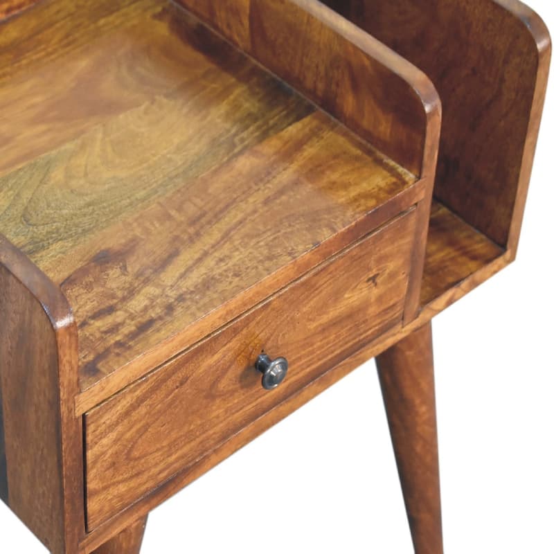 HomeRoots 22" Chestnut Solid Wood One Drawer Nightstand