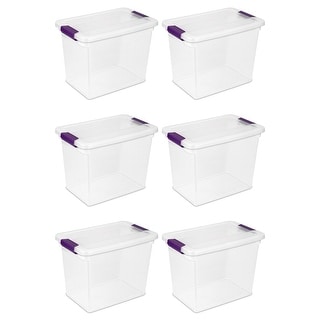 Homz 64 Quart Secure Seal Latching Extra Large Clear Plastic Storage Tote  Container Bin w/ Gray Lid for Home, Garage, & Basement Organization (4 Pack)