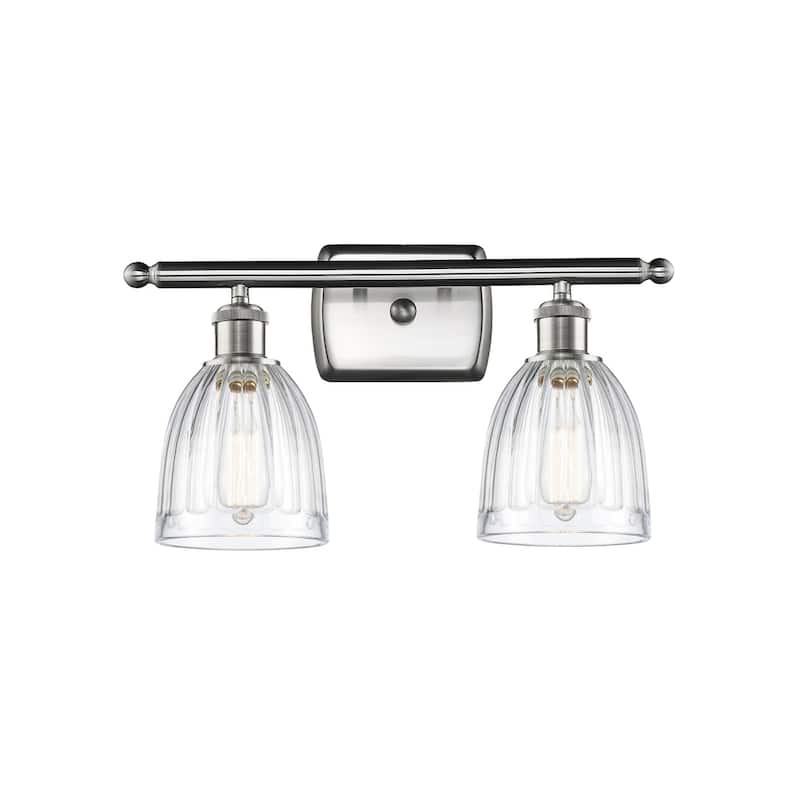 Innovations Lighting Brookfield 2 Light 16" Wide Bathroom Vanity Light - Brushed Satin Nickel / Clear