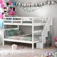 preview thumbnail 2 of 13, Full Over Full Bunk Bed With Storage and Guard Rail For Bedroom