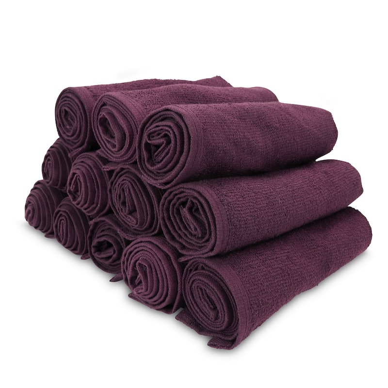 Arkwright 12-Piece Salon Towels - 16x28 - Eggplant