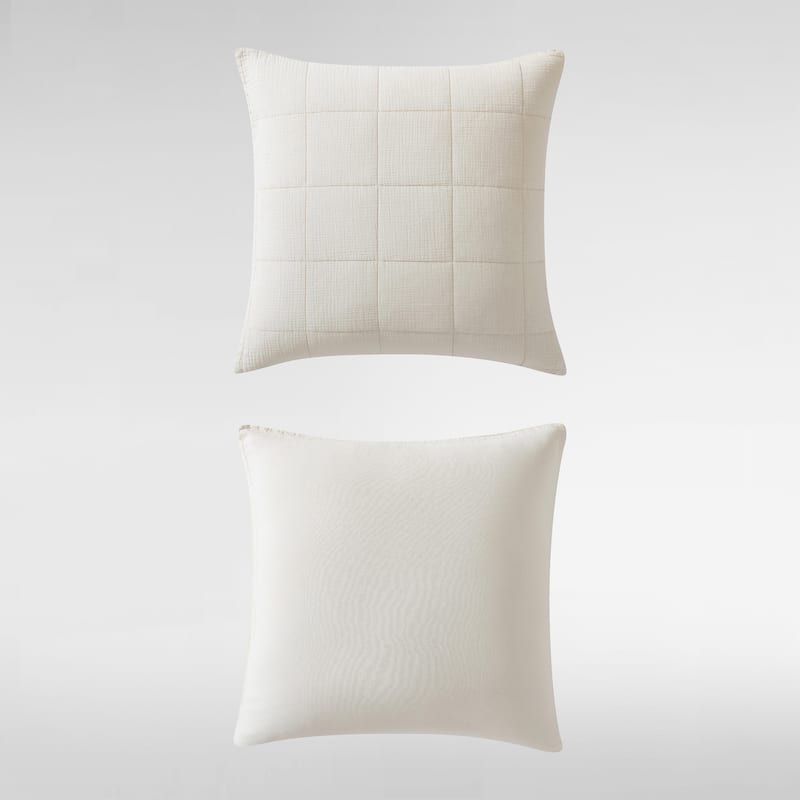 Calvin Klein Cotton Gauze Solid Throw Pillow Cover - Beige