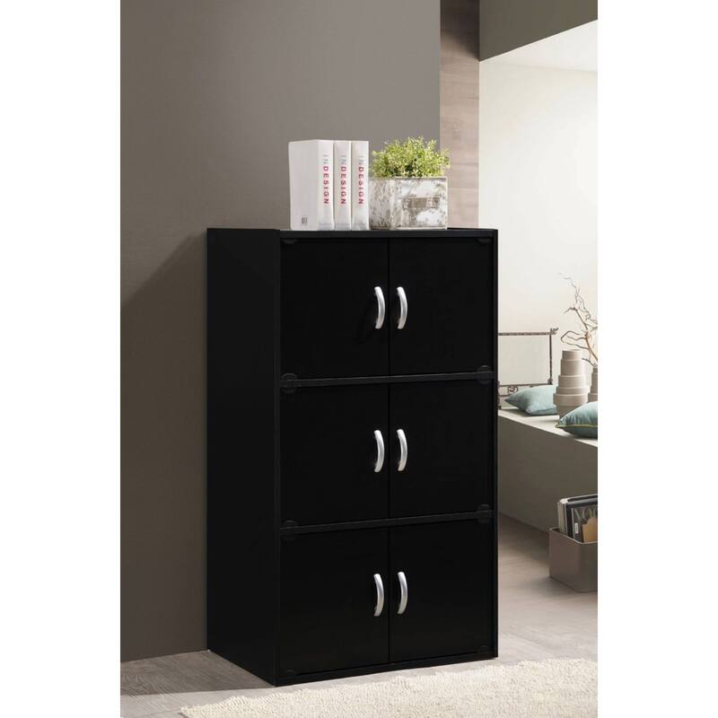 40.75" Black Multi-Purpose Bookcase with Doors