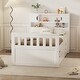 preview thumbnail 3 of 10, Twin Captain Platform Bed with Bookcase Headboard & 4-Drawers, White
