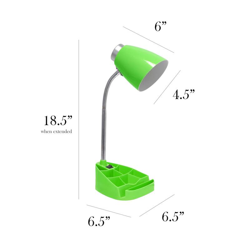 18.5 in. Chrome Finish Table Lamp with Green Shade, Desk Lamp for Writing and Computer Desks