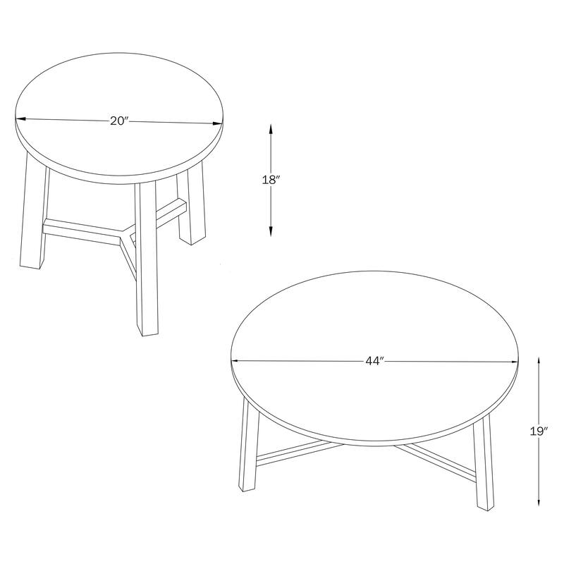 Alaterre Newbury Coffee and End Tables Set, Pecan