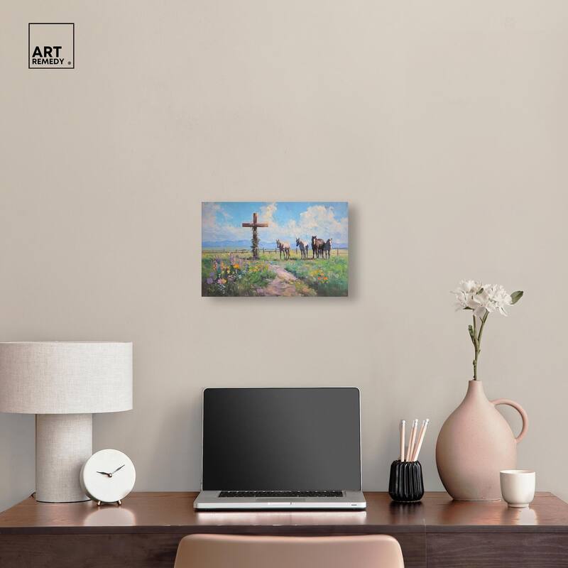 Faithful Pasture Canvas by Art Remedy, Gallery Wrapped