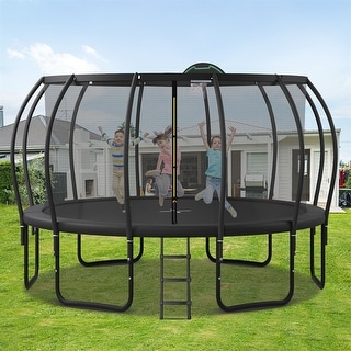 15FT Trampoline for Kids with Upgraded Arc Pole and Composite TopLoop ...