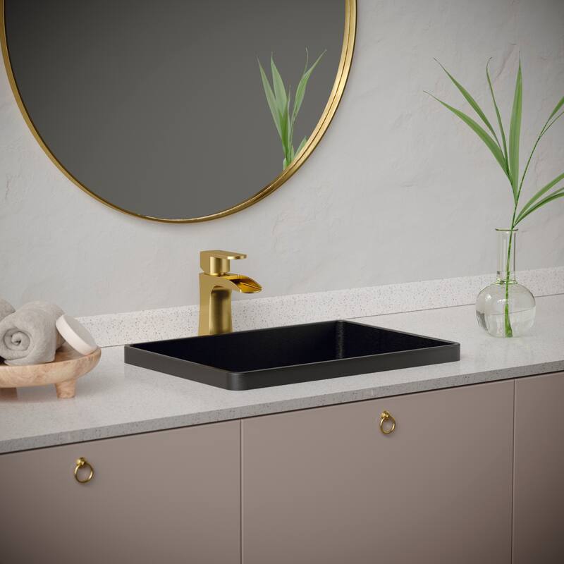 Karran Kassel Single Hole Single Handle Basin Bathroom Faucet with Matching Pop-up Drain