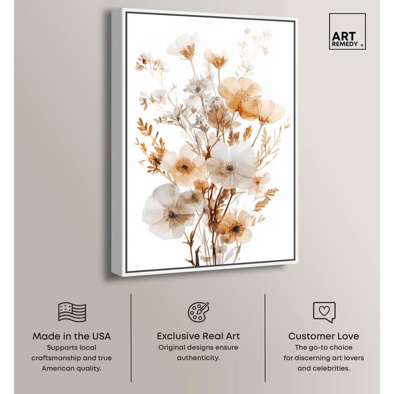 Parchment Petals Canvas by Art Remedy