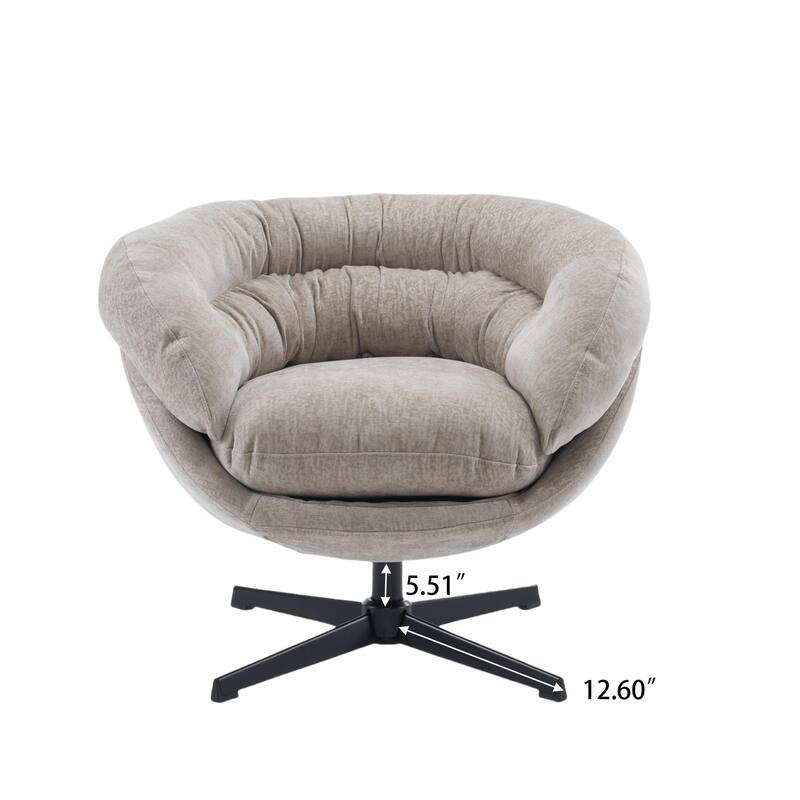 Ergonomic Chenille Office Chair Swivel Chair, Rotating Chair Club Chair Accent Chair with Removable Cushion