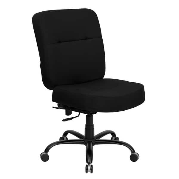 Big Tall 400 Lb Rated High Back Black Fabric Swivel Ergonomic Office Chair Overstock 10125236