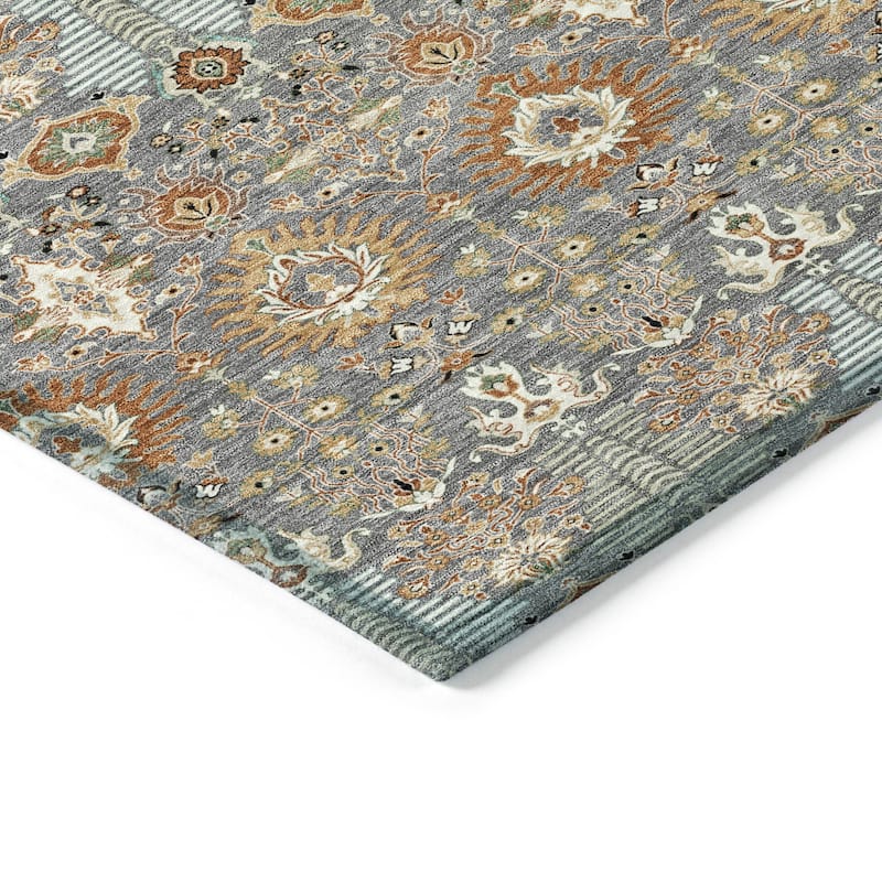 Machine Washable Indoor/ Outdoor Traditional Xander Chantille Rug