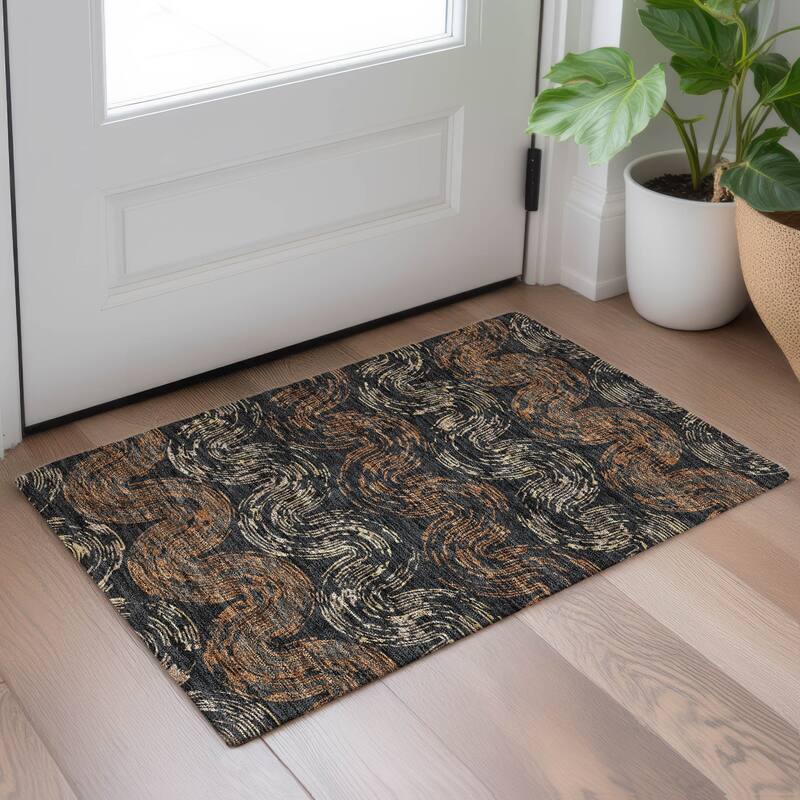 Machine Washable Indoor/ Outdoor Modern Ari Chantille Rug