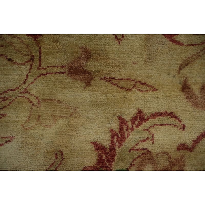 Hand Knotted Oriental 100% Wool Carpet Traditional Floral Yellow & Gold Chobi-Peshawar Area Rug - 10' 0'' X 8' 0''