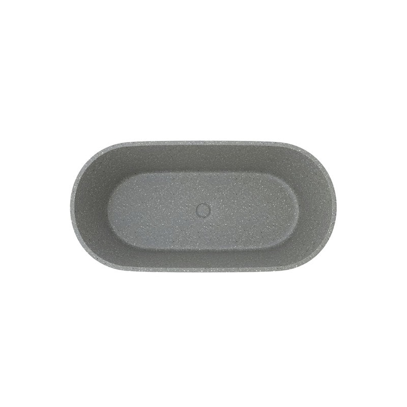 MEDUNJESS 59'' Terrazzo Freestanding Bathtub Stone Resin Soaking Tub