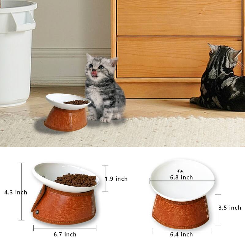 K1 CapCap Pet Food Bowl Table in Brown