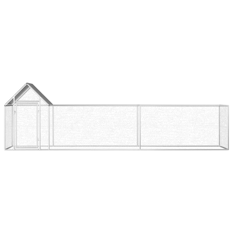 vidaXL Chicken Coop 16.4'x3.3'x4.9' Galvanized Steel