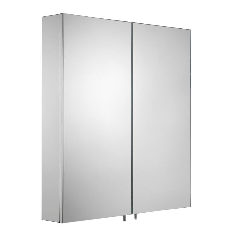 Croydex Finchley Double Door Bathroom Mirror Medicine Cabinet, Easy Install, Wall Mount (24x26 in)