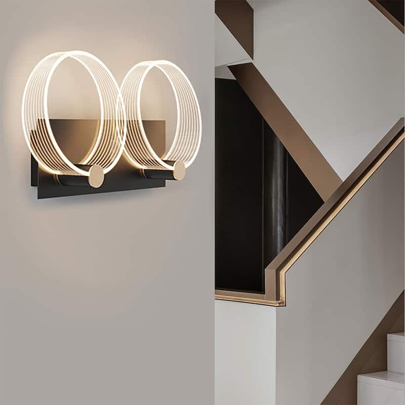 Arcadia Brushed Rose Gold LED Wall Lamp - 19'' x 10''