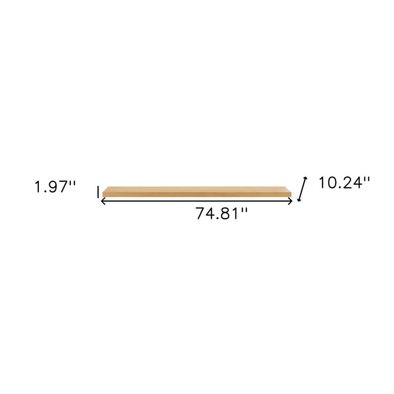 HomeRoots 75" Natural Wooden Wall Mounted Floating Shelf
