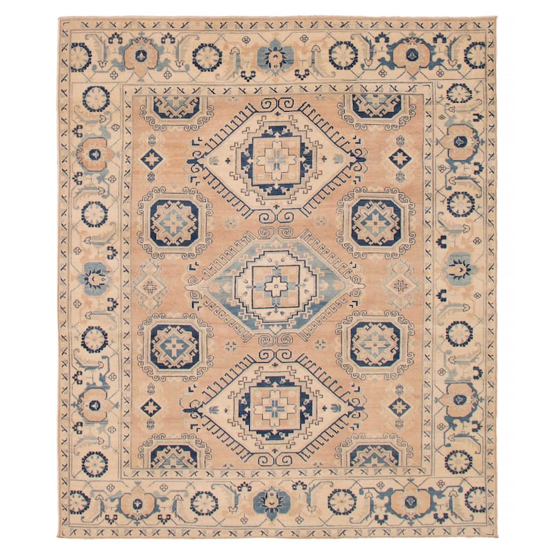 ECARPETGALLERY Hand-knotted Finest Ghazni Tan Wool Rug - 8'0 x 9'8 - Tan - 8'0 x 9'8