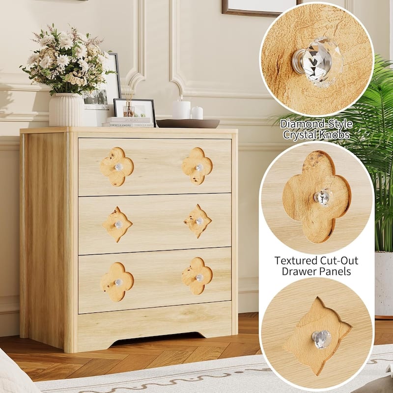 3 Drawer Dresser Decorative Organizer for Bedroom, Living Room, Hallway