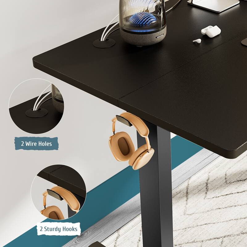 Standing Desk Adjustable Height, Electric Sit Stand up Desk for Home Office, Modern Rising Work Table for Computer,Workstation