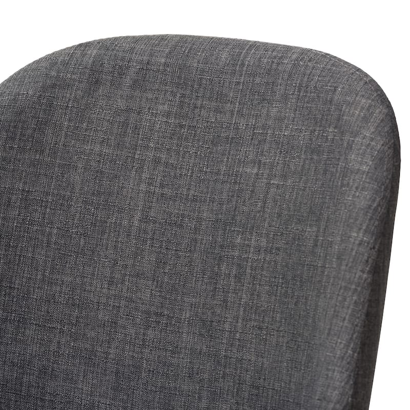Modern Dining Chairs Set of 2 - Cool Grey Fabric Upholstered Wood Chairs - Contemporary Style