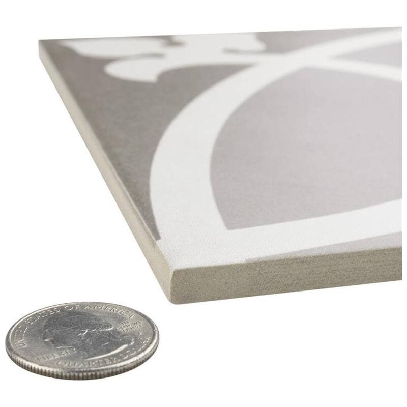 Merola Tile Caprice Liberty Taupe Encaustic 7.86" x 7.86" Porcelain Floor and Wall Tile