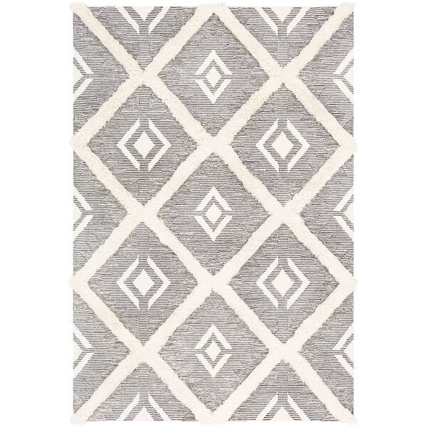 Shop Black Friday Deals On 3 X 5 Diamond Patterned Black And Cream Rectangular Hand Tufted Area Rug 3 Footx5 Foot Overstock 28690702