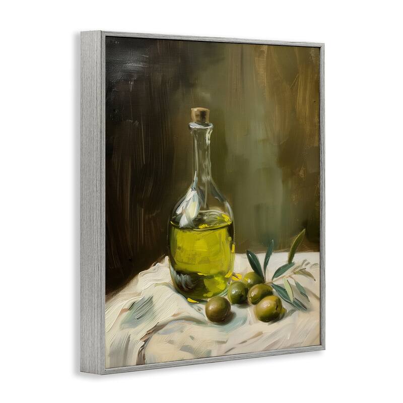 Stupell Olive Oil Still Life Framed Giclee Art Design By Arlington Prints