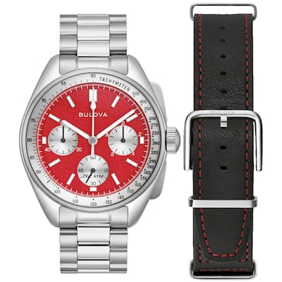 Bulova Men's Lunar Pilot Archive Series Red Dial Watch - 96K115 - 6 (36)