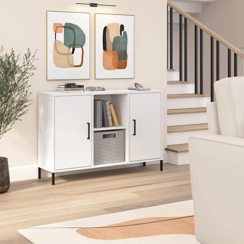 Essence Accent Storage Cabinet with Doors by Bush Furniture - White
