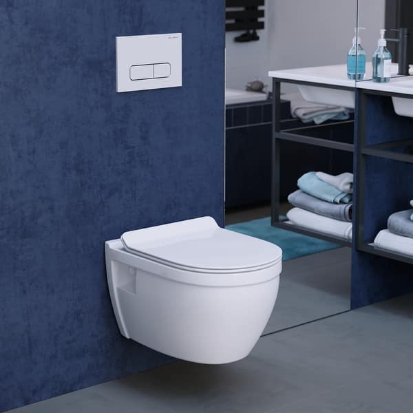 slide 1 of 58, Ivy Wall Hung Elongated Toilet Bowl 0.8/1.28 GPF Dual Flush
