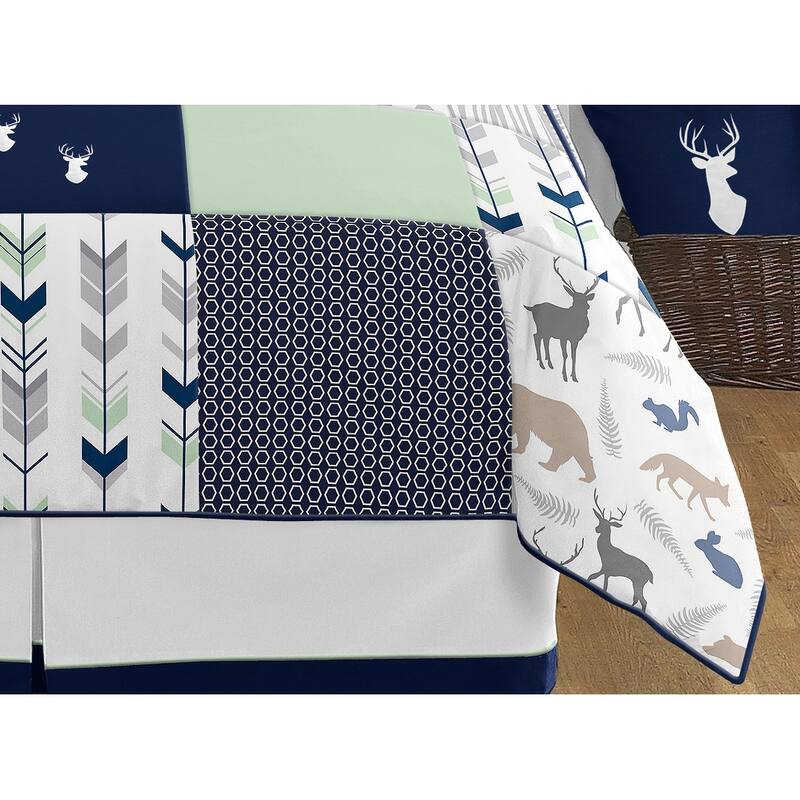 Sweet Jojo Designs Navy and Mint Woodsy Collection Full/Queen 3-piece Comforter Set