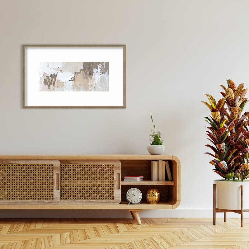 Textured Silence No. 2 by Irena Orlov Wood Framed Wall Art Print - Florence Light Brown