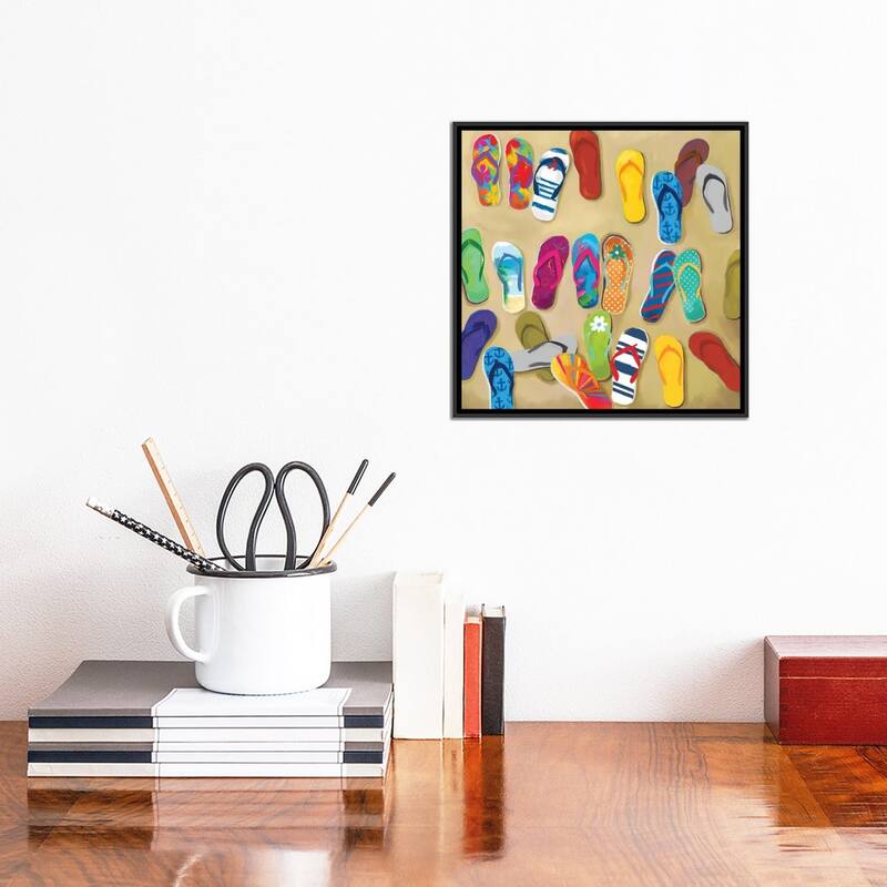 iCanvas "Flip Flops II" by Drako Fontaine Framed Canvas Print