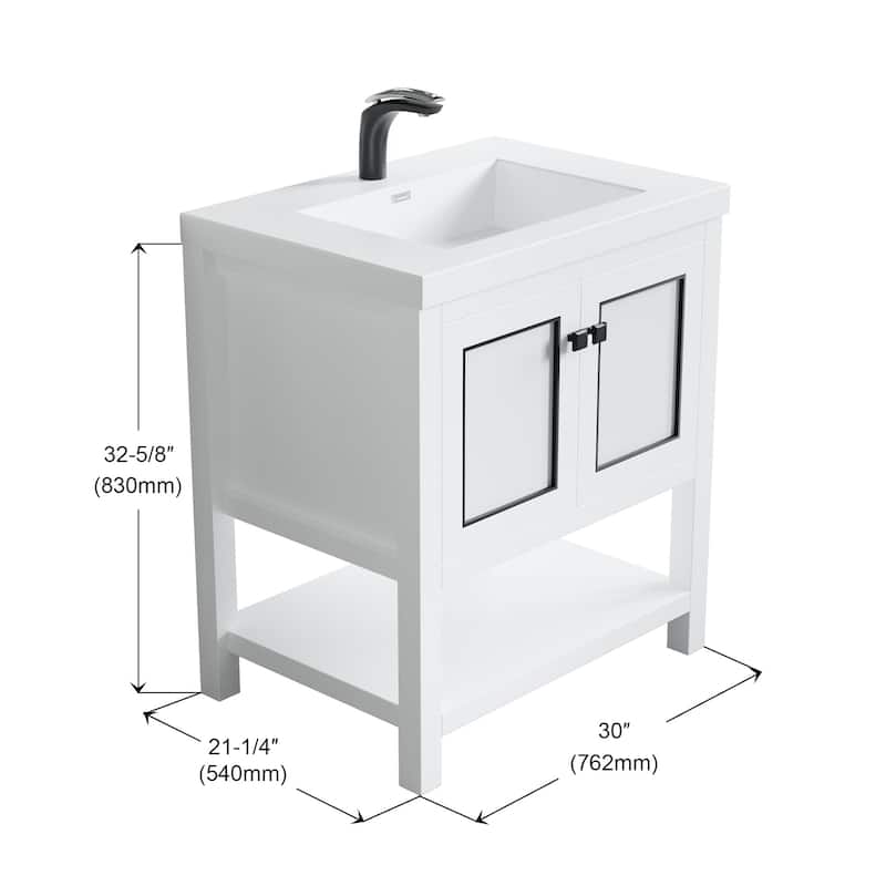Davis 30" Single Bathroom Vanity Set