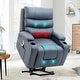 preview thumbnail 33 of 53, Oversized Power Lift Recliner Chair with Massage & Heat, PU Leather, USB Port, Cup Holders & Pockets Style 2 - Blue