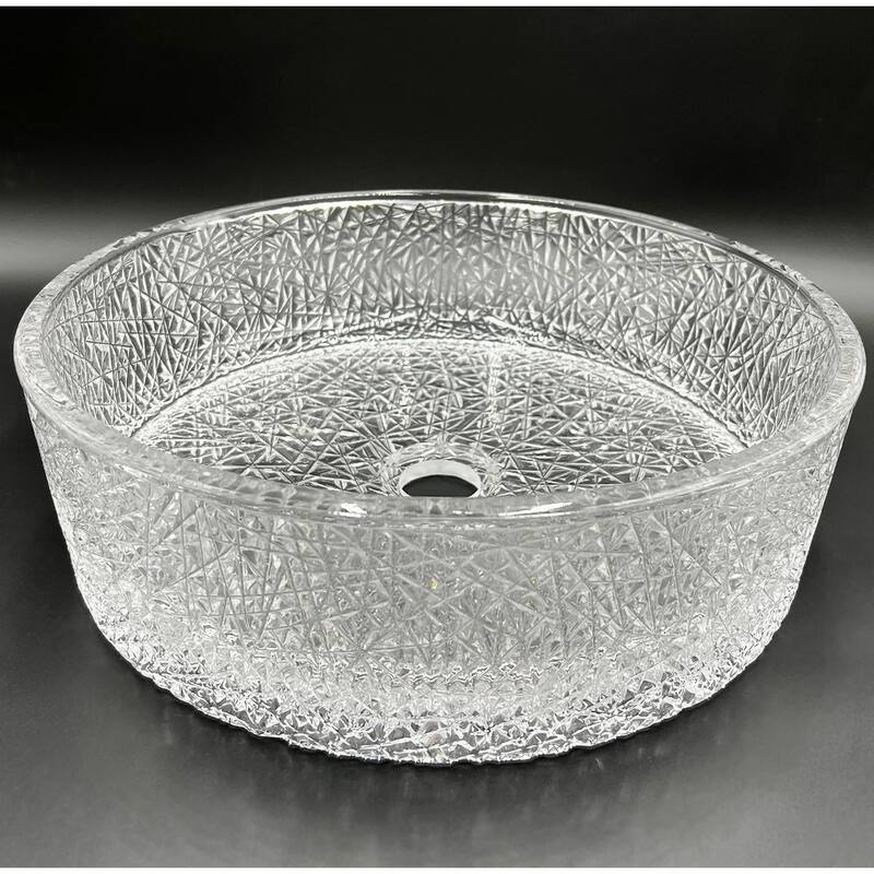 Stadium 16" & 14" Round Basin Glass Bathroom Vessel Sink
