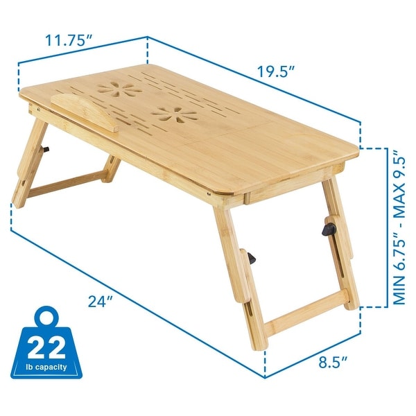 Mount It Laptop Bed Tray with Tilting Top and Pullout Storage