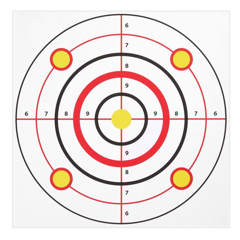 Maplefield 50 Sheets Bullseye Paper Shooting Targets for Firearms Range Practice, 11x11 In